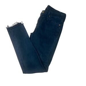 7 For All Mankind Ankle Skinny Jeans Frayed‎ Hem Dark Wash Women's 29